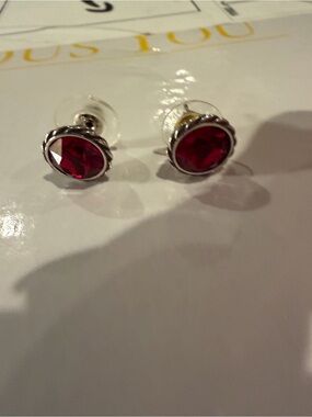 Red Crystal Stud Earrings - Women Jewelry